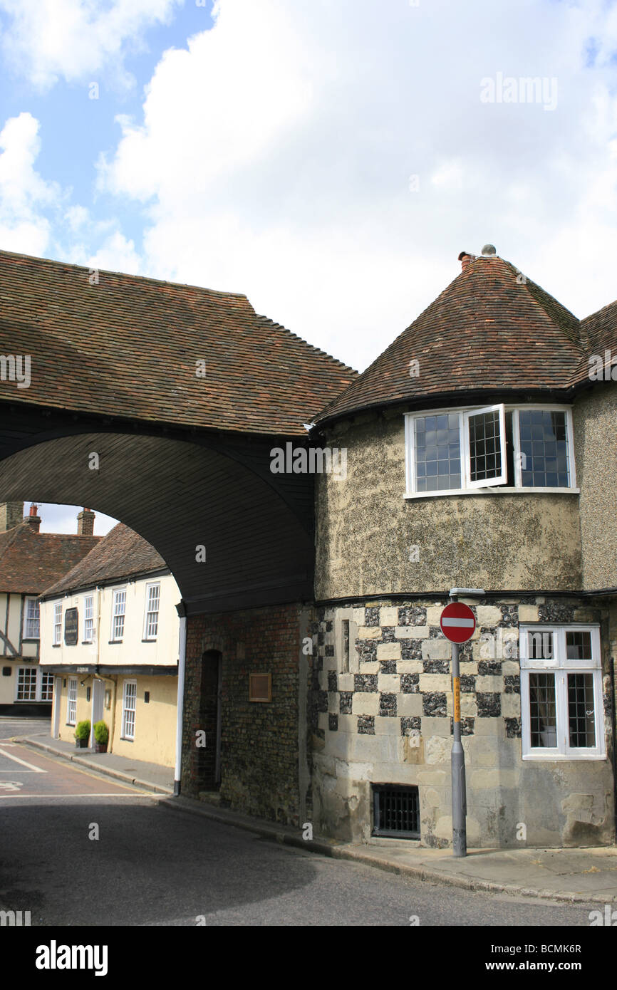 Die Barbakane & Tollbridge in Sandwich auch bekannt als Davids oder Davys Tor, Kent Stockfoto