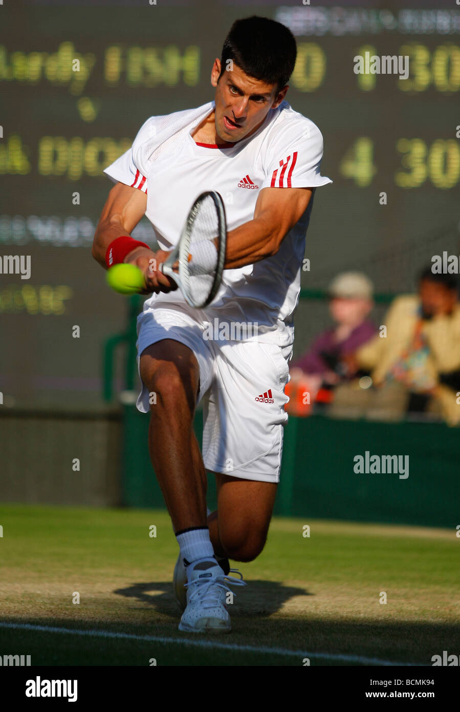 Wimbledon Championships 2009, Novak Djokovic SRB in Aktion Stockfoto