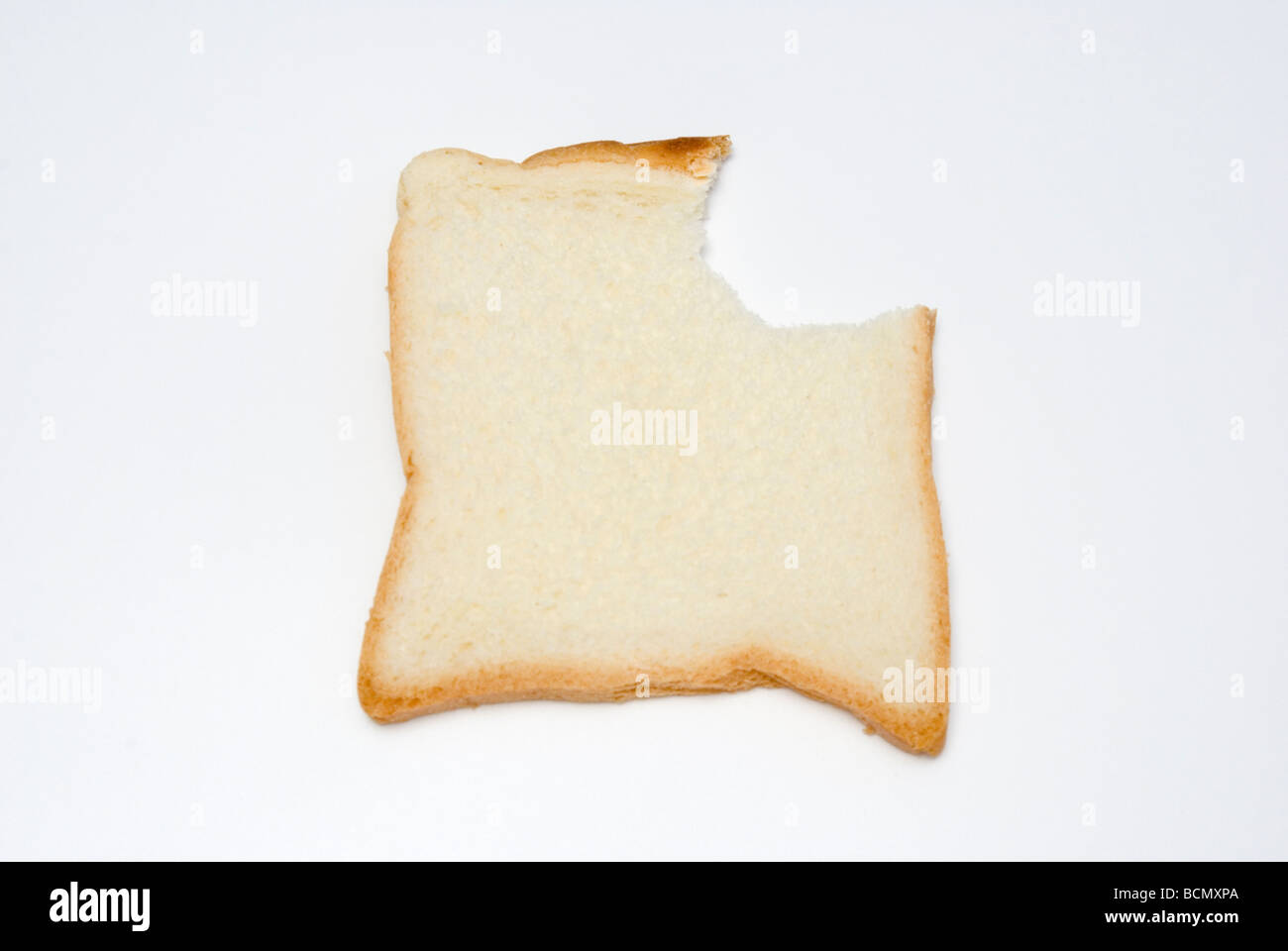 Scheibe Toast mit Biss fehlt Stockfoto