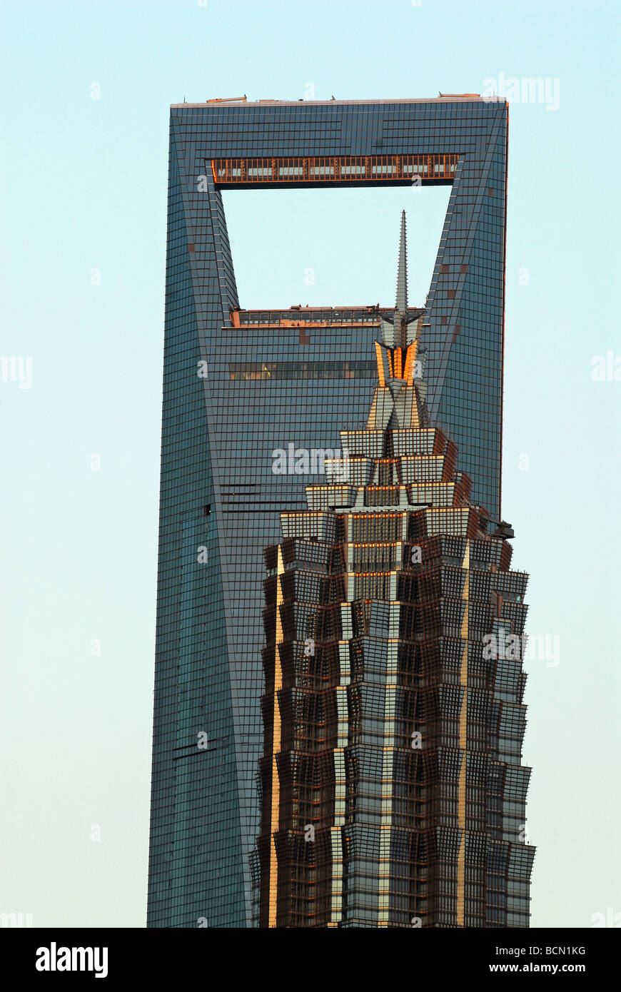 Shanghai World Finance Center und Grand Hyatt Shanghai, Pudong, Shanghai, China Stockfoto