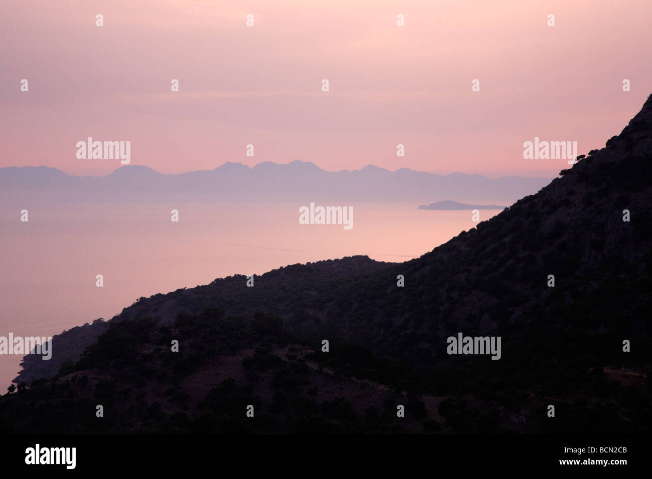 Agean Sonnenuntergang, Dalyan, Türkei Stockfoto