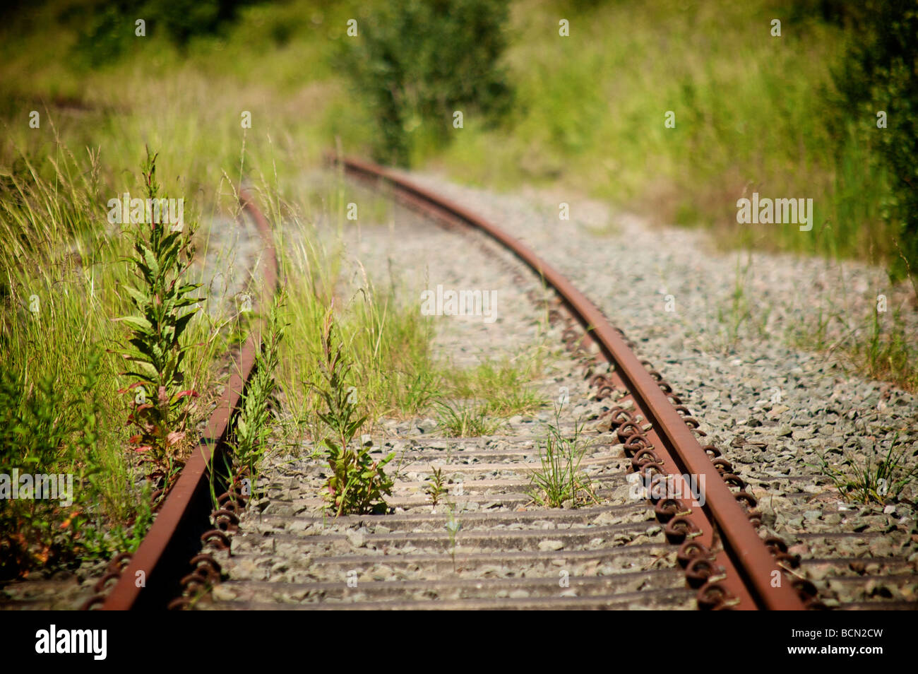 Verlassene und stillgelegte Eisenbahnlinie bei Fleetwood Stockfoto