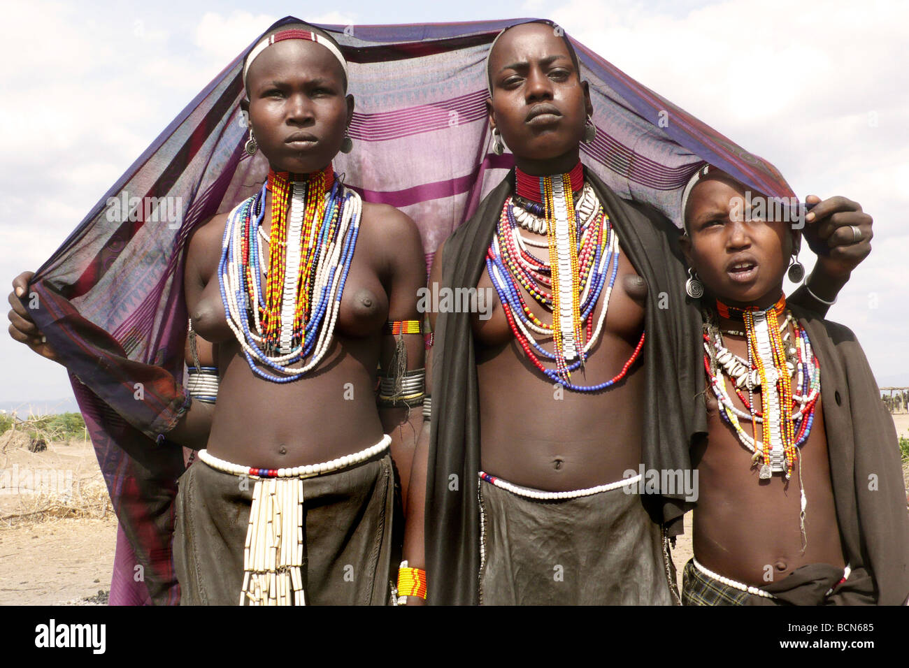 Äthiopien-Omo-Tal-Erbore-Stamm Stockfoto