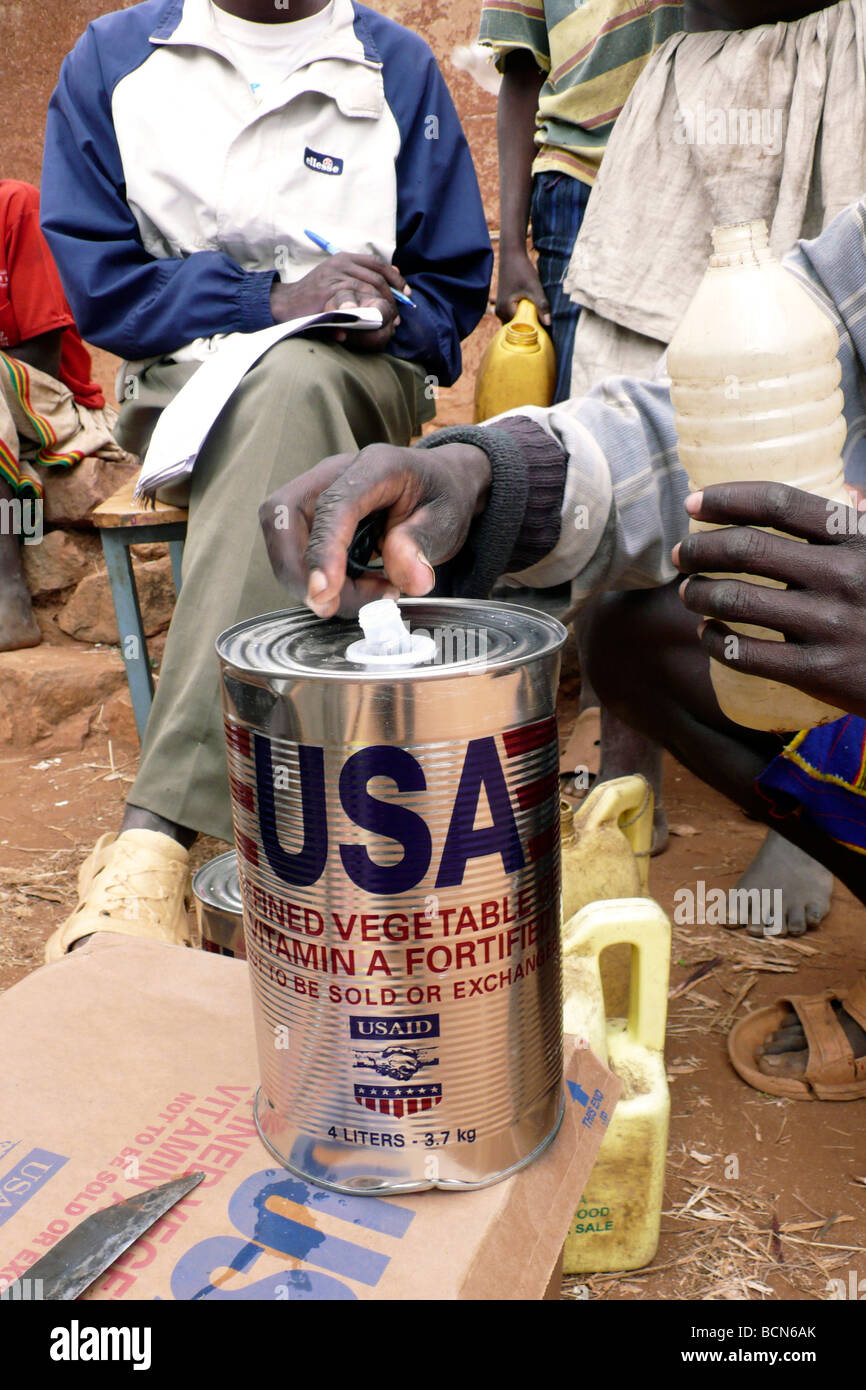 Äthiopien-Omo Tal Konso Menschen humanitäre Hilfe aus den usa Stockfoto