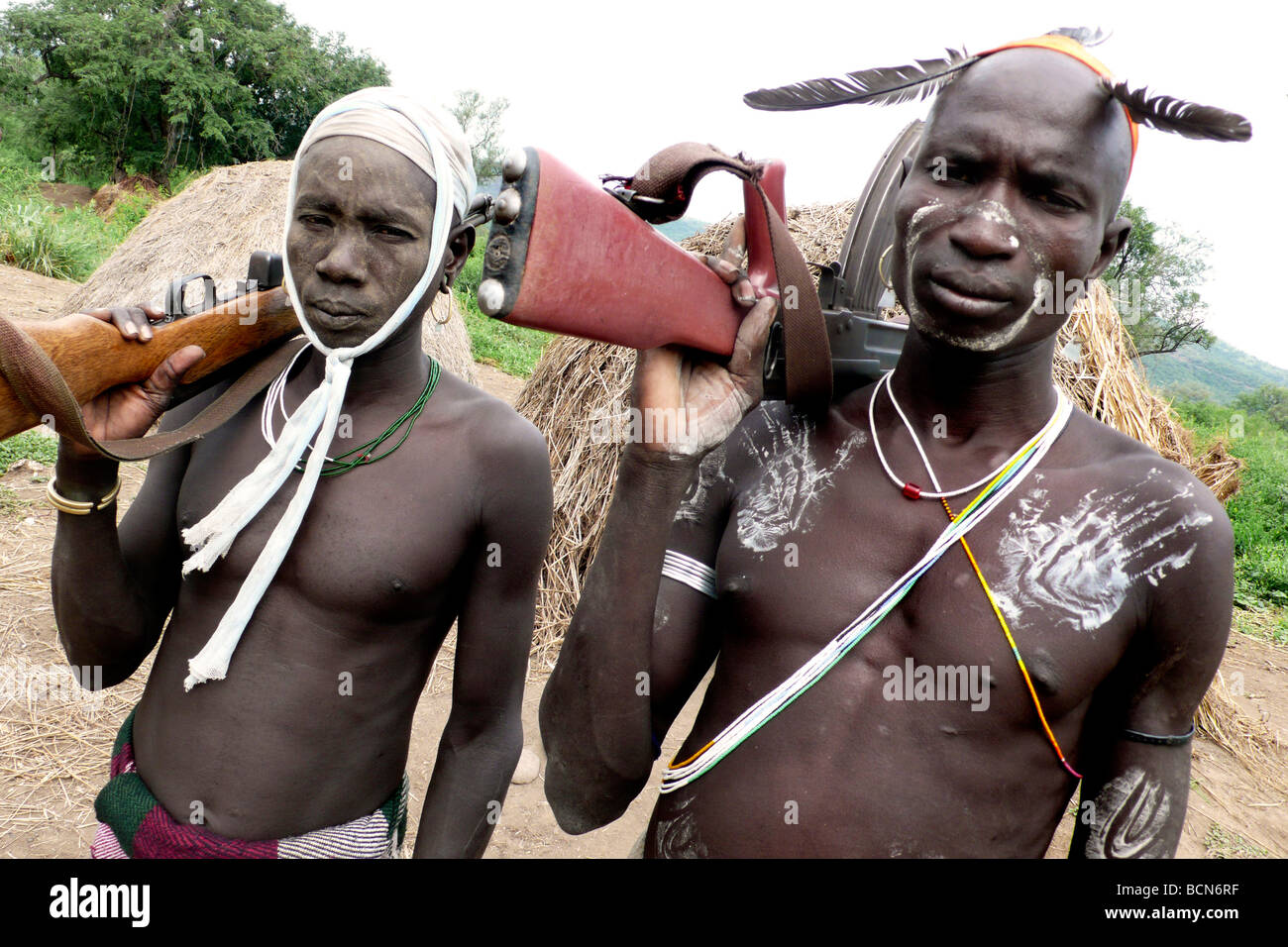 Äthiopiens Omo Valley Mursi Stamm Mago Nationalpark Stockfoto