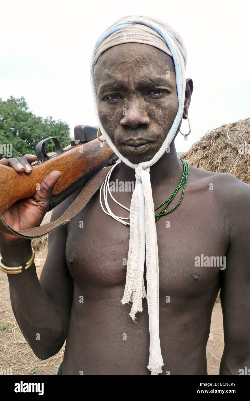 Äthiopiens Omo Valley Mursi Stamm Mago Nationalpark Stockfoto