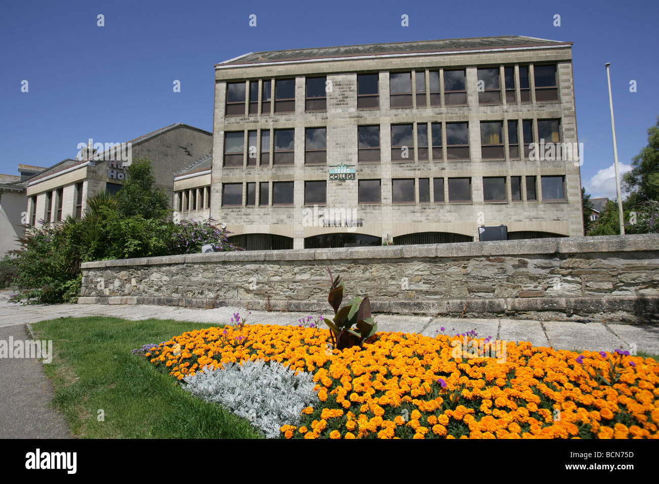 Stadt von Truro, England. Truro College Haven an der Quay Street House. Stockfoto