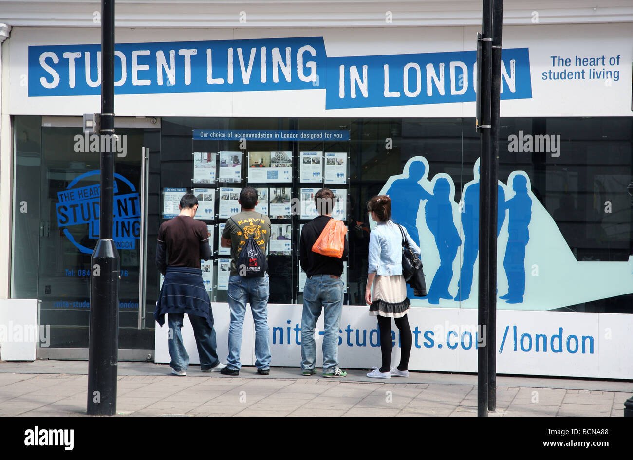 Student-Zimmervermittlung im Zentrum von London Stockfoto