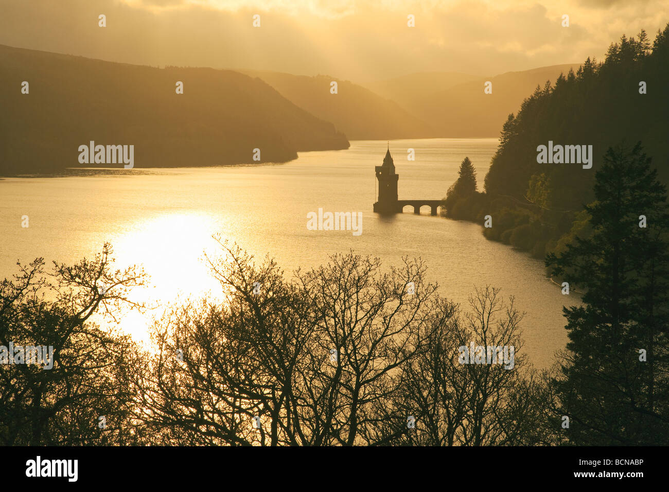 Lake Vyrnwy Powys, Wales Cymru UK Großbritannien GB Großbritannien britische Inseln Stockfoto