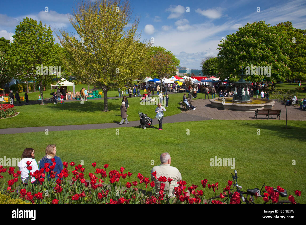 Sonntagsmarkt in Peoples Park Dun Laoghaire in der Nähe von Dublin Irland Irland irische Republik Europa Stockfoto