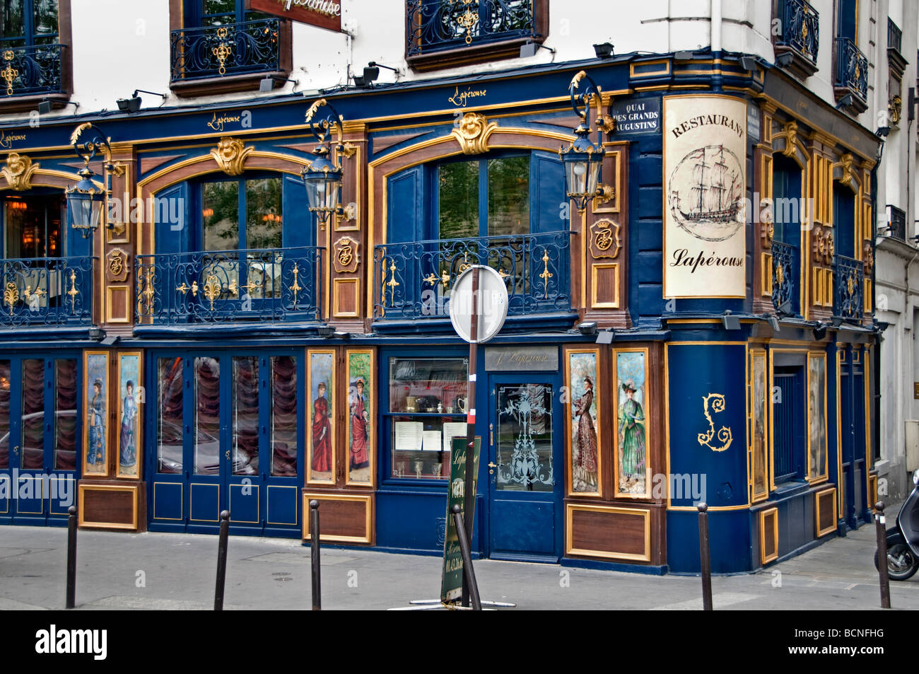 Restaurant Laperaux Frau Gemälde historische Mode Paris Frankreich Französisch Stockfoto