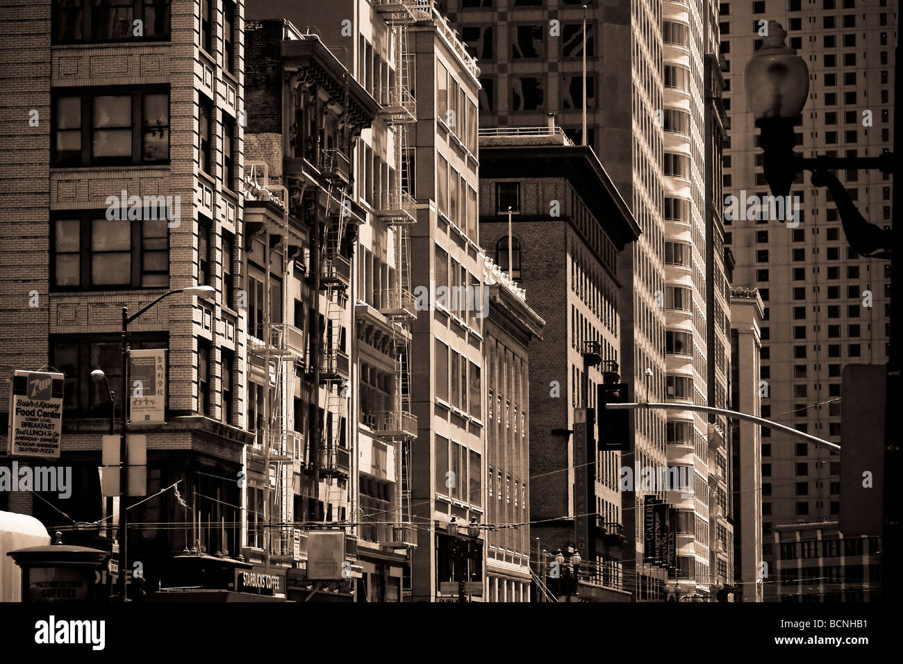 Gebäude auf Kearny Street, San Francisco, Kalifornien, USA Stockfoto