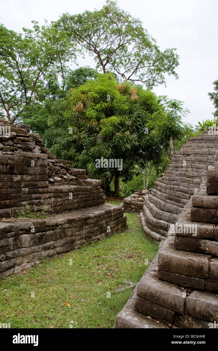 Die archäologischen Befunde der Maya-Ruinen Lubaantun in der Nähe der südlichen Belize Stadt Punta Gorda sind interessant. Stockfoto