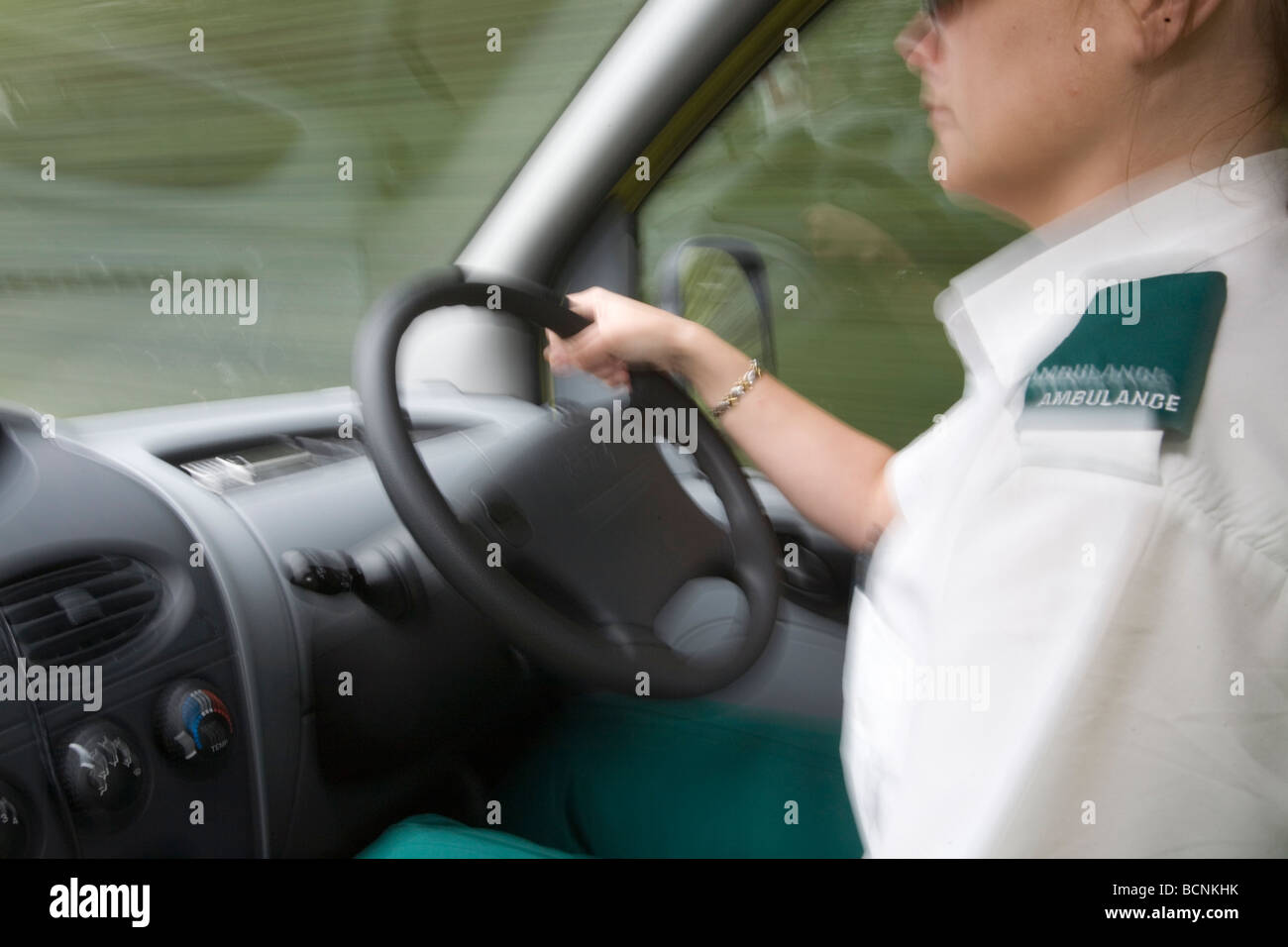 UK NHS Krankenwagen Service Bilder. Notfallbericht. Stockfoto