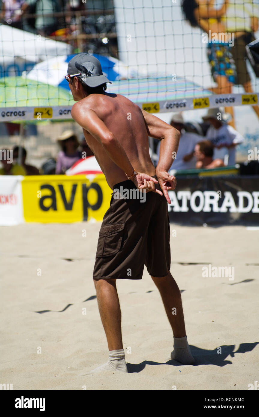 Qualifikation Runde Männer Manhattan Beach AVP pro Beachvolleyball-Turnier. Stockfoto