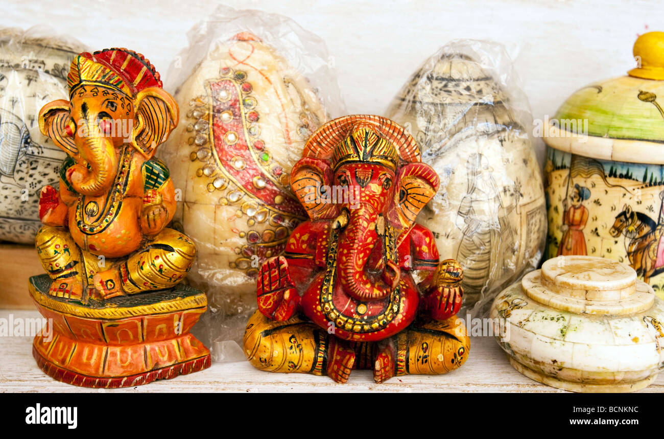 Miniatur Figuren von Ganesh Jaisalmer Rajasthan Indien Stockfoto