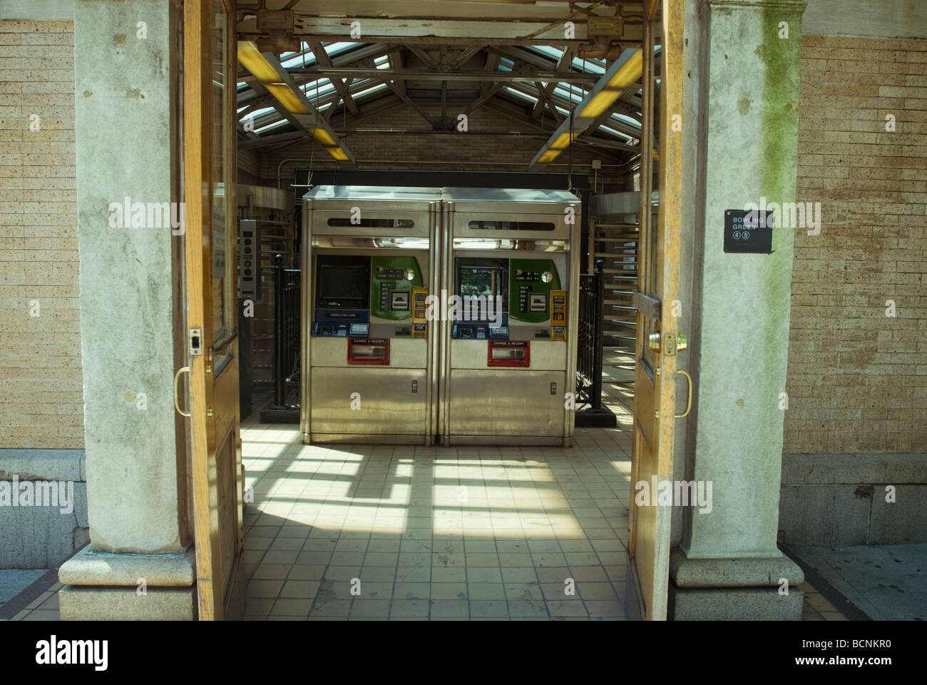 Eine Metrocard Automaten in Bowling Green u-Bahnstation in New York Stockfoto