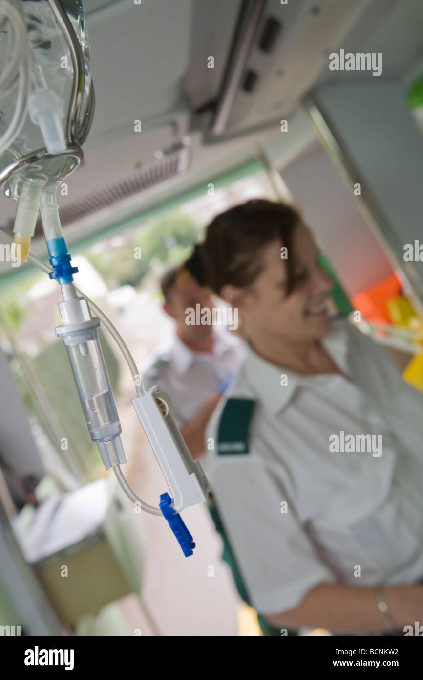 UK NHS Krankenwagen Service Bilder. Notfallbericht. Stockfoto