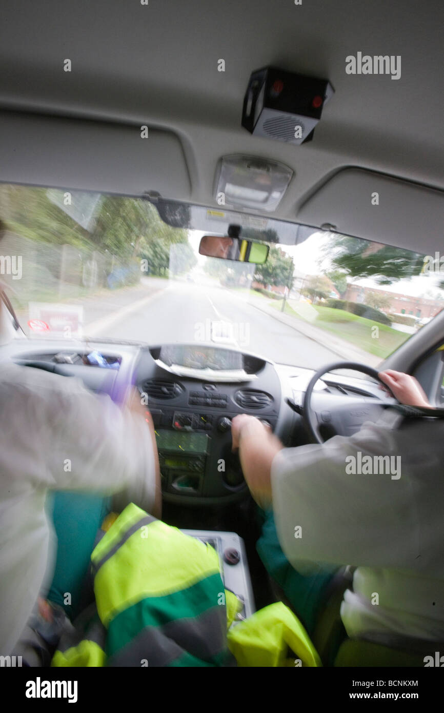 UK NHS Krankenwagen Service Bilder. Notfallbericht. Stockfoto