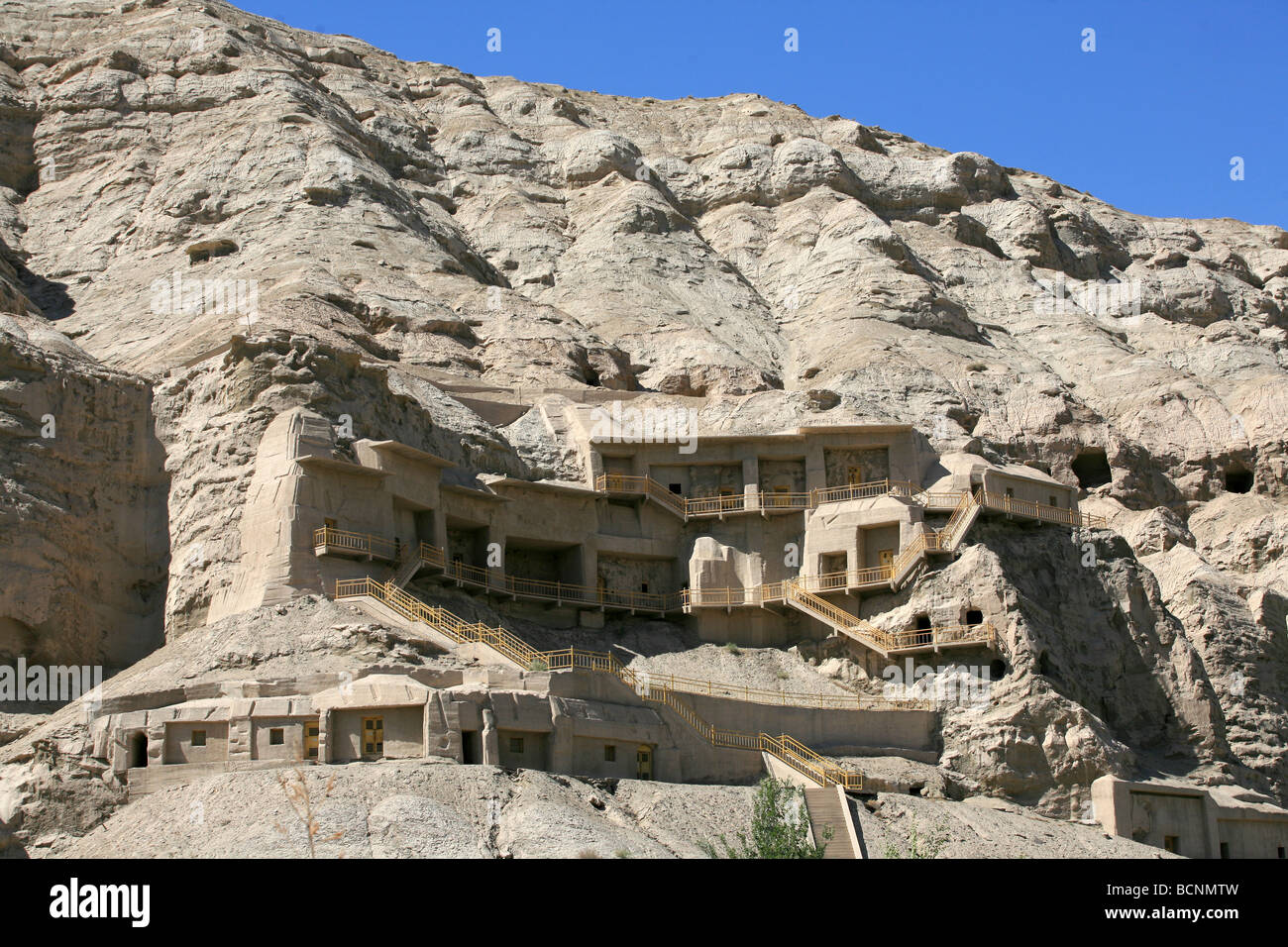 Die Bizaklik Tausend-Buddha-Grotten von Gaochang Ancient City, Präfektur Turpan, Xinjiang Uyghur autonome Region, China Stockfoto
