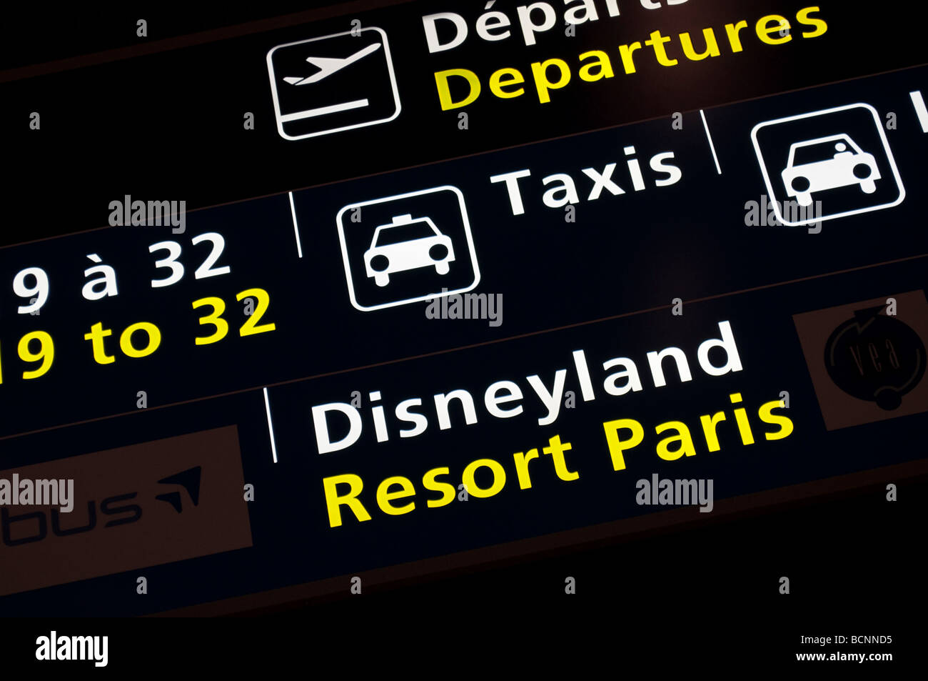 Melden Sie für Disneyland Paris Charles de Gaulle Flughafen Frankreich Stockfoto