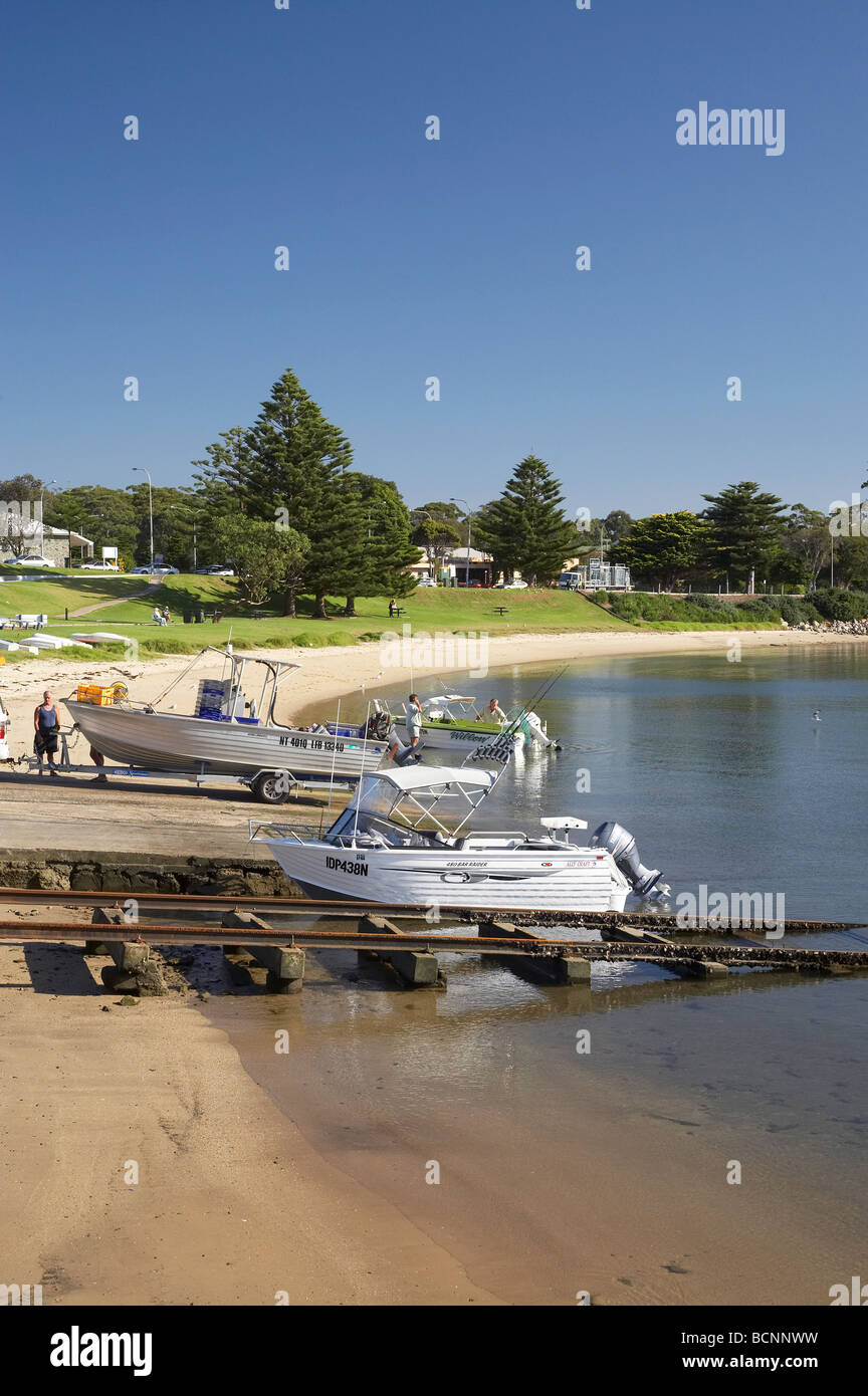 Boot Rampe Ulladulla Hafen südlichen New South Wales Australien Stockfoto