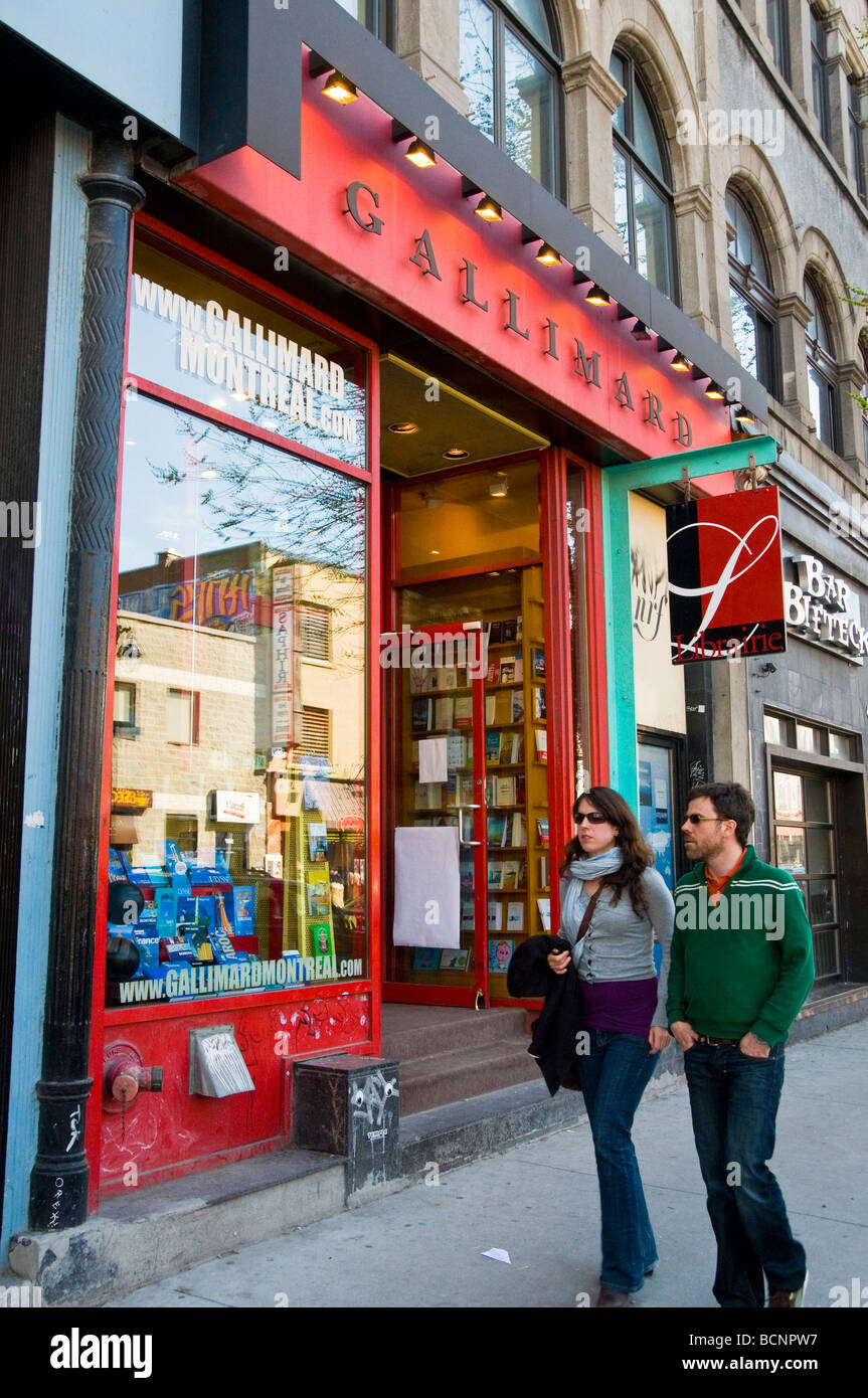 Französische Sprache Buchhandlung Gallimard am Boulevard saint Laurent Montreal Kanada Stockfoto