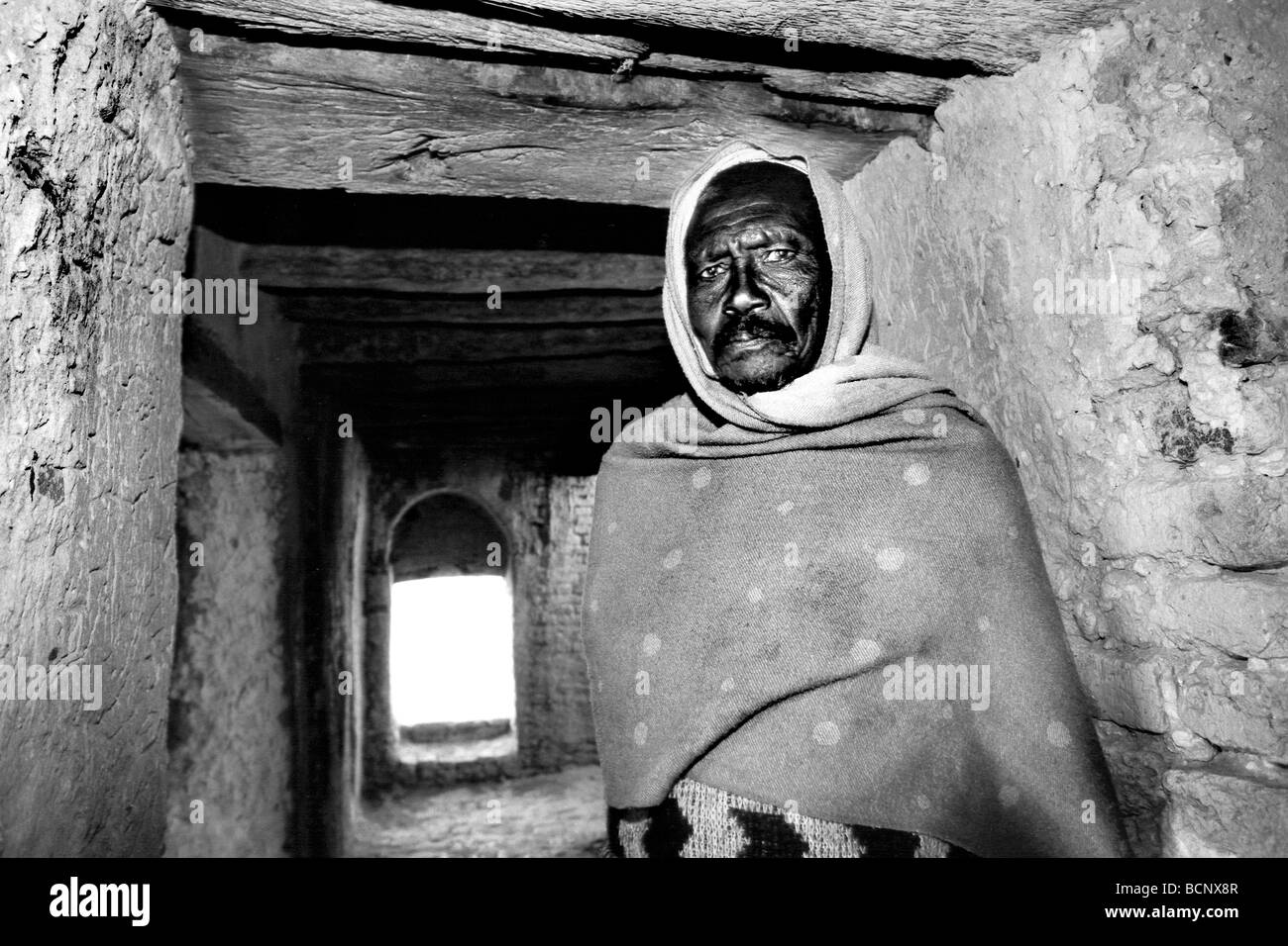 Sudan Nubien ältere Keeper in der archäologischen Stätte, Old Dongola Stockfoto