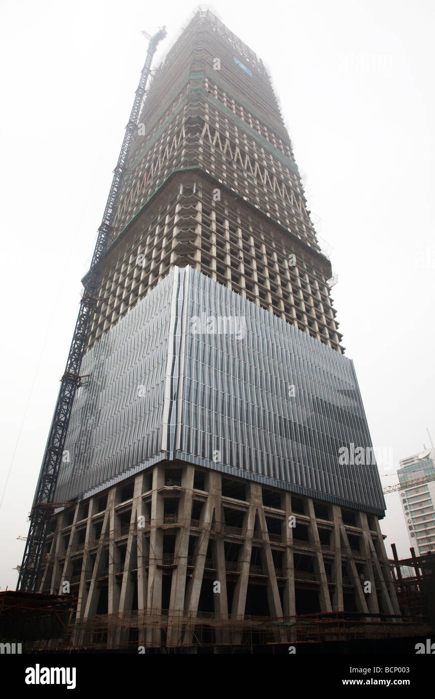 Die dritte Stufe des China World Trade Center befindet sich im Aufbau, Peking, China Stockfoto