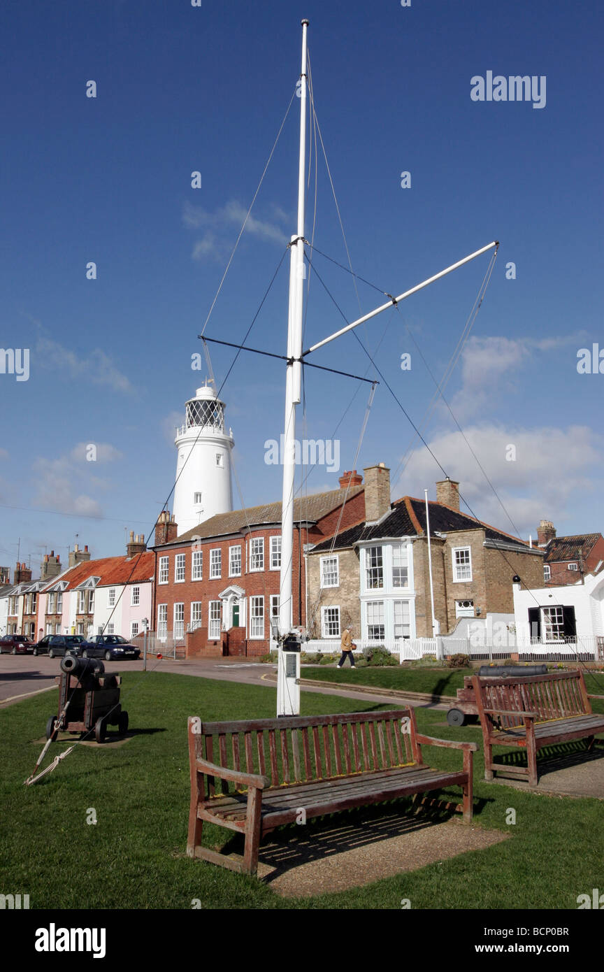 Der Leuchtturm und St James Green in Southwold, Suffolk Stockfoto