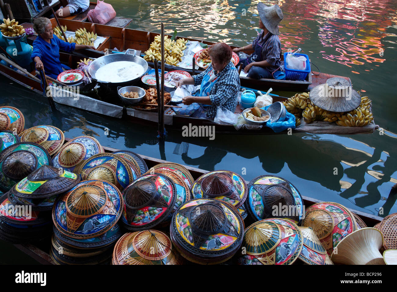 der schwimmende Markt in Damnoen Saduak, nr Bangkok, Thailand Stockfoto