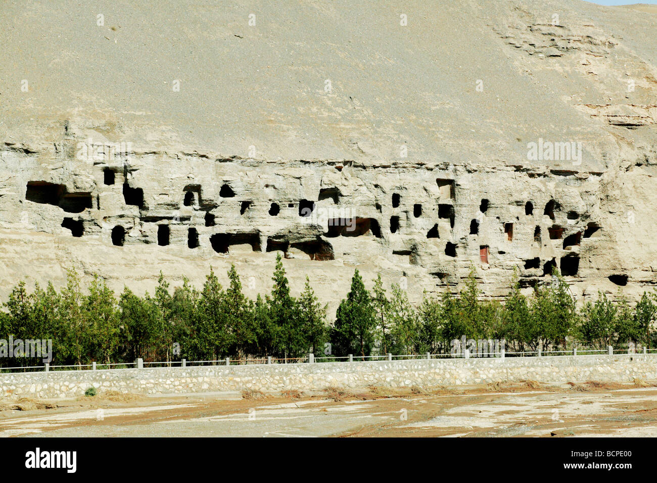 Unerschlossenen Höhlen von Mogao Grotten in Dunhuang, Gansu Province, China Stockfoto