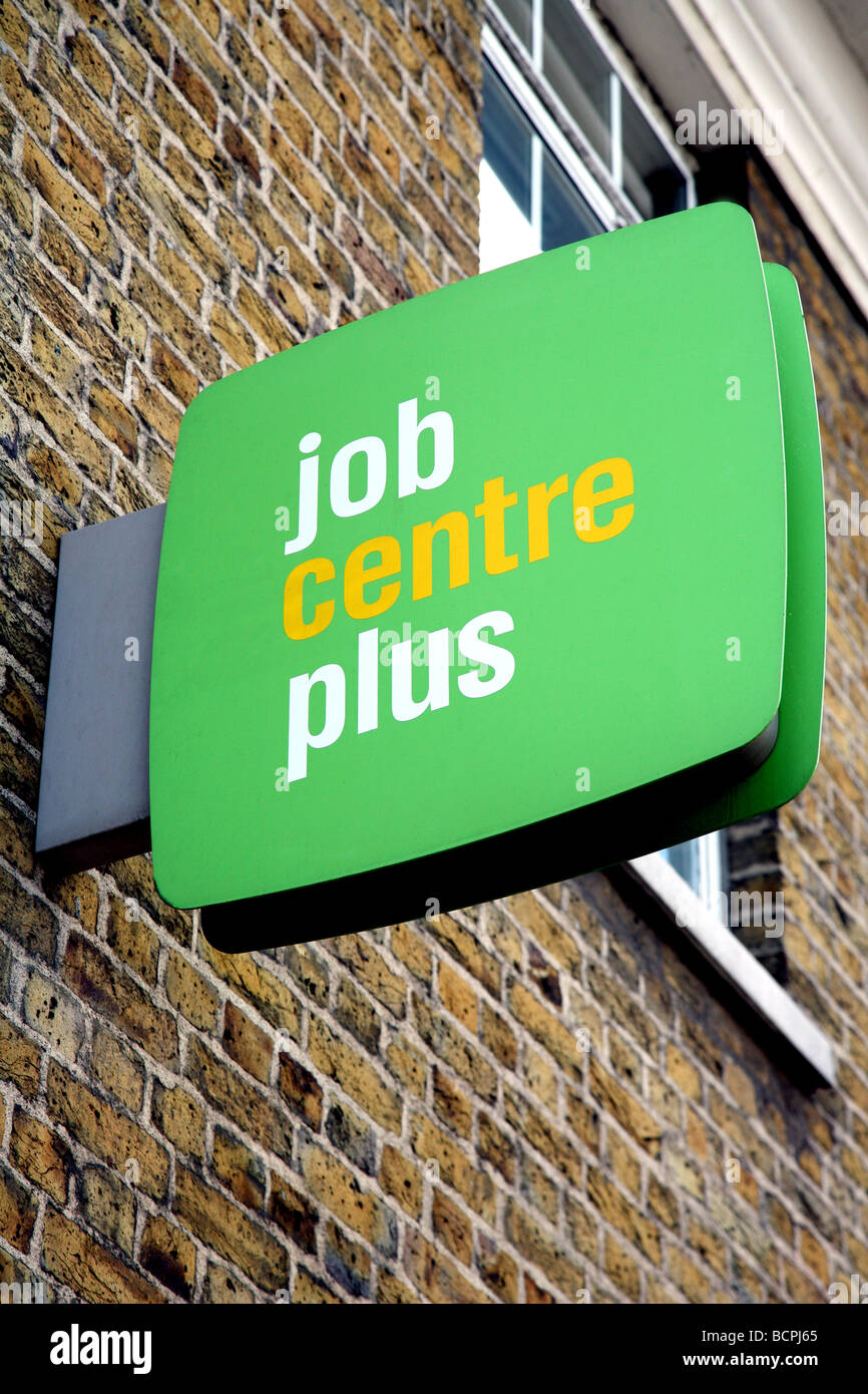 Melden Sie Job Centre in London an Stockfoto