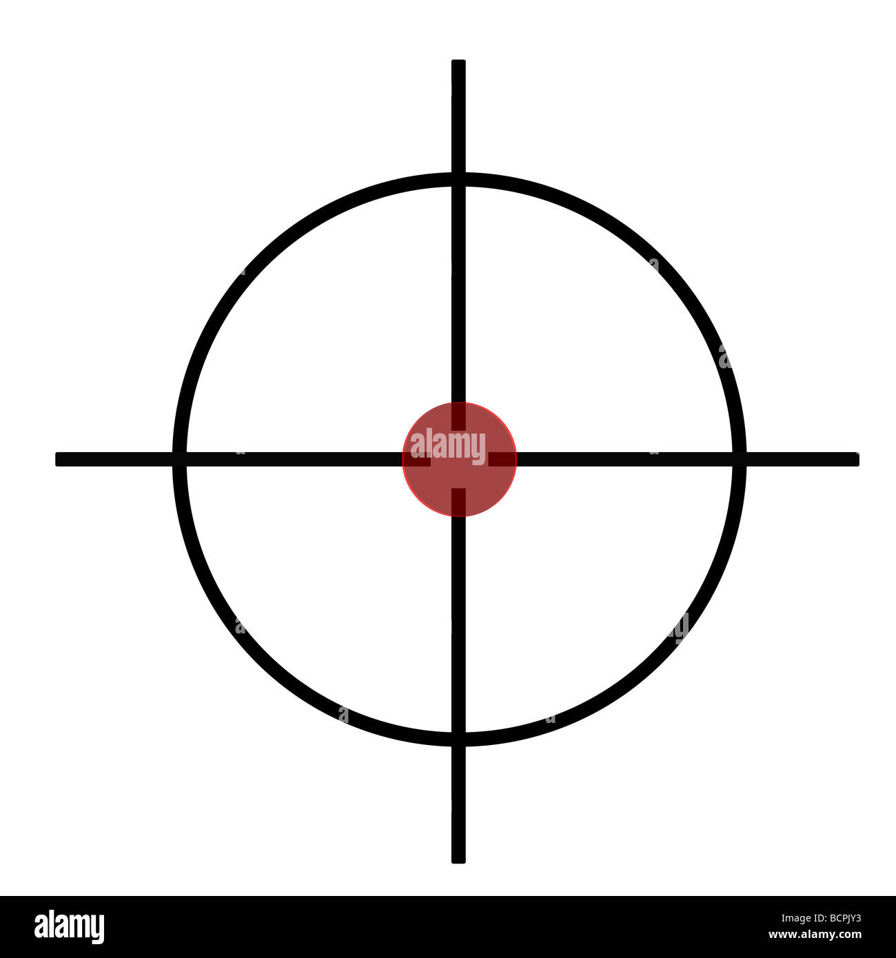 Scharfschützengewehr Haare überqueren Ziel isoliert auf weißem Hintergrund Stockfoto