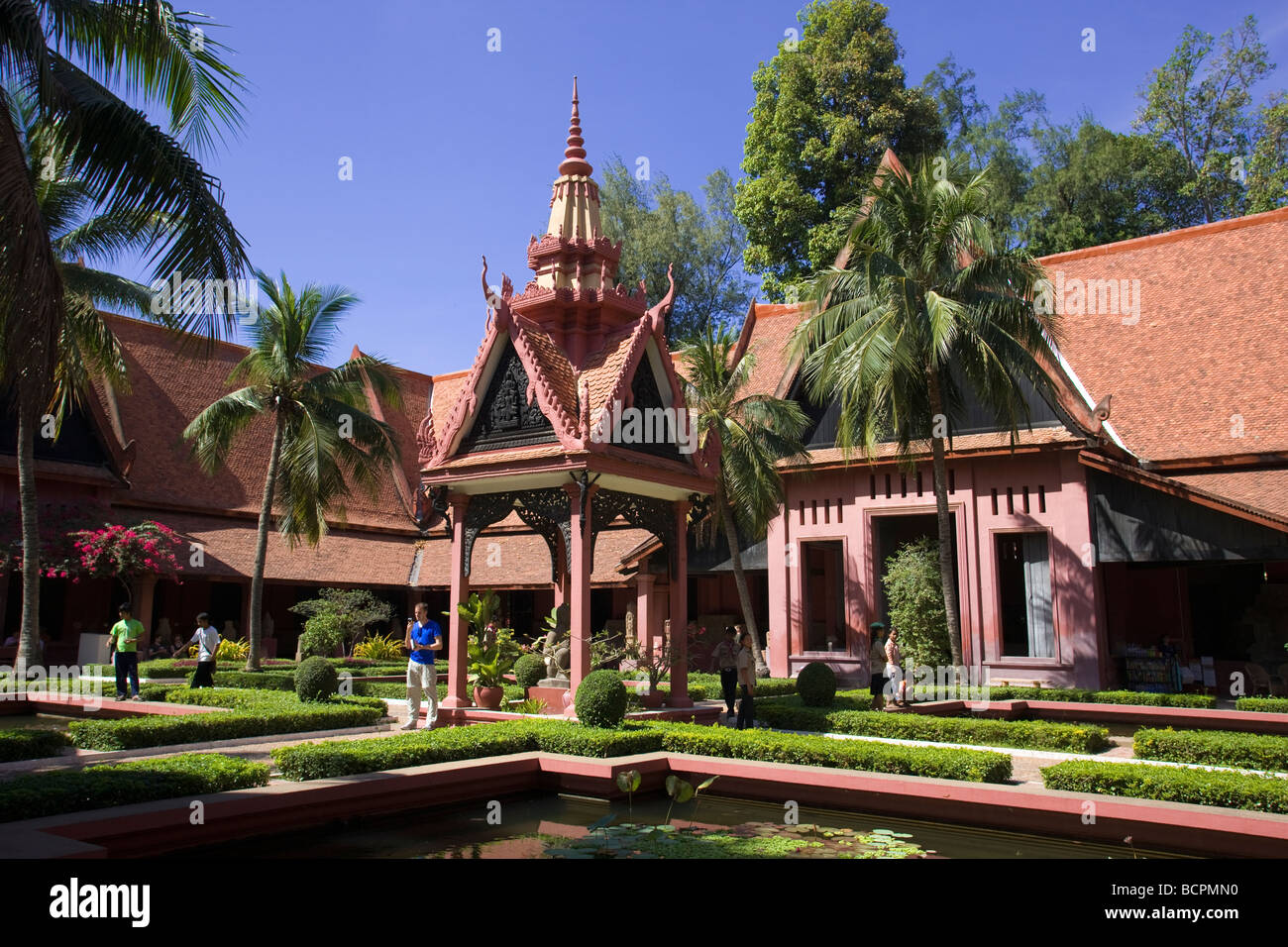 Der Innenhof im Nationalmuseum Phnom Penh Kambodscha Stockfoto