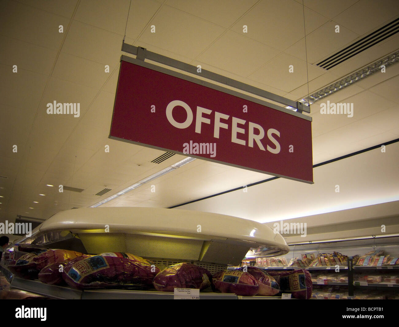 Zeichen in einem Supermarkt Shop Store / mall (Waitrose, UK) Stockfoto