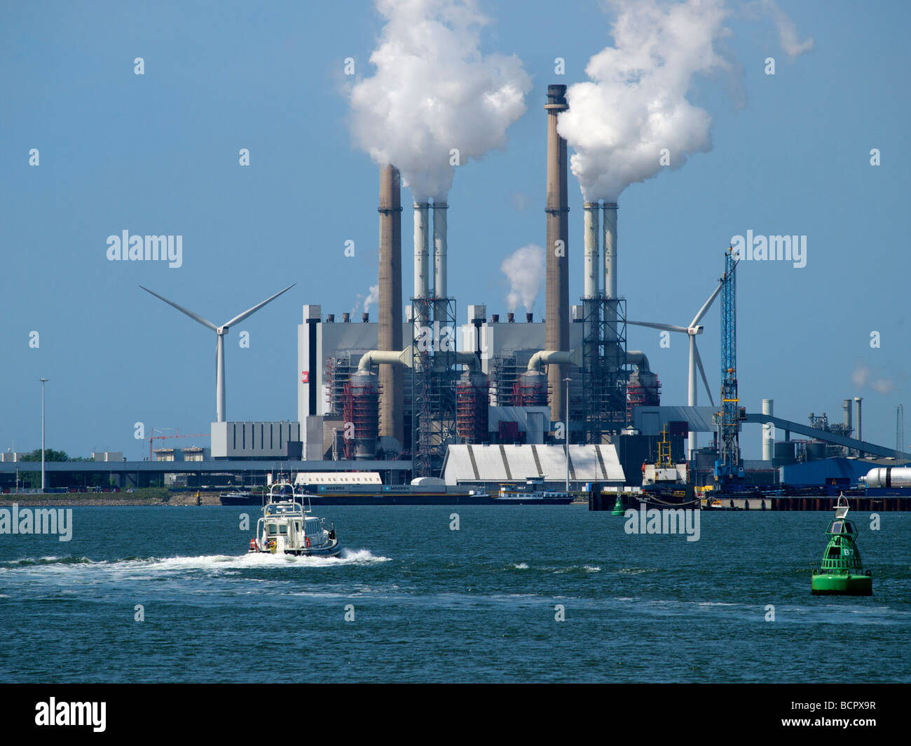Rijnmond Centrale Powerplant Eon Firma Hafengebiet Rotterdam Zuid Holland Niederlande Stockfoto
