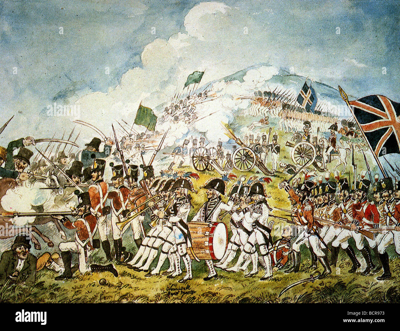 IRLAND: SCHLACHT VON VINEGAR HILL 1798.  Britische Truppen zerschlagen irische Rebellen Stockfoto