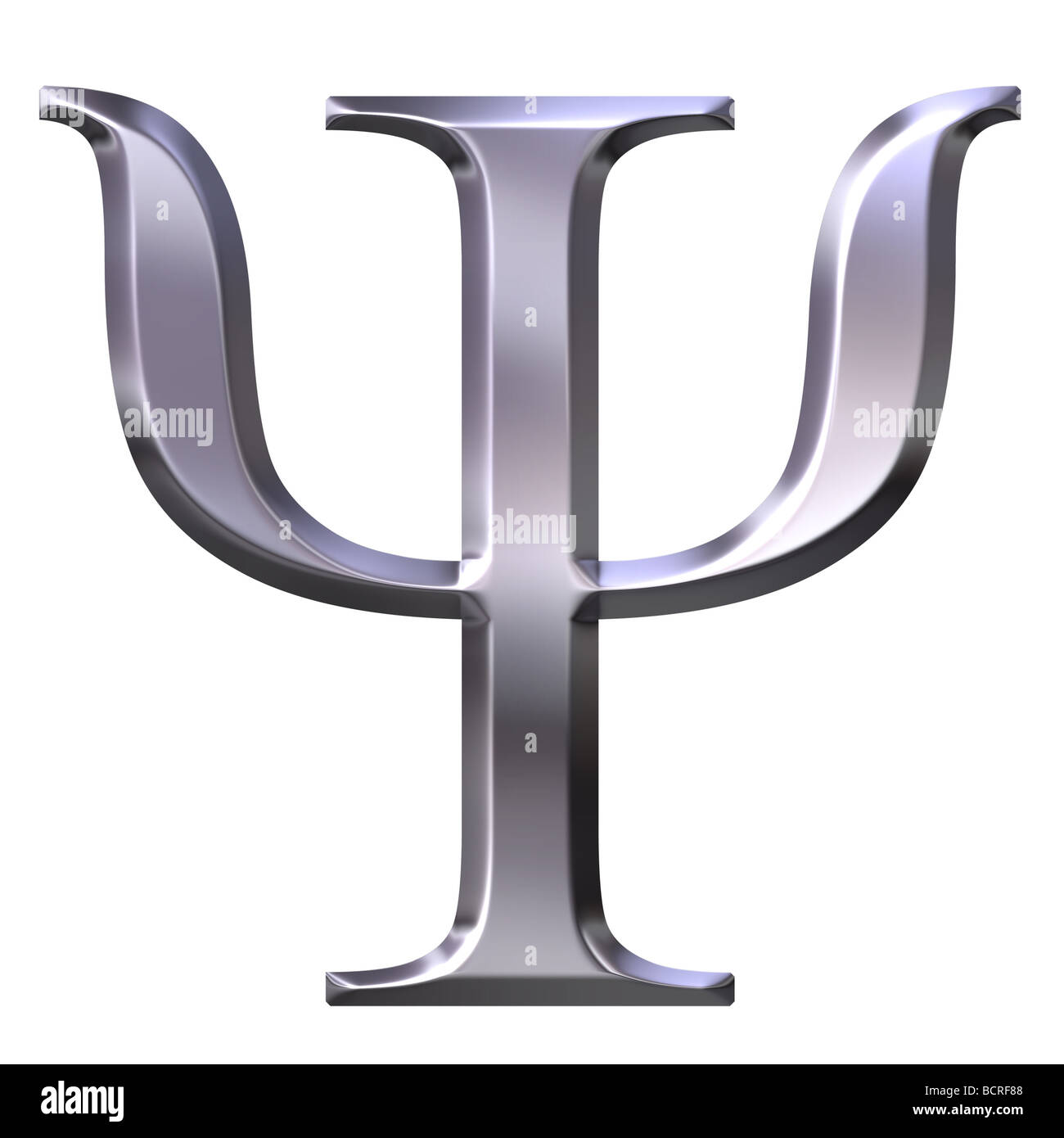 3D Silber griechischen Buchstaben Psi Stockfoto