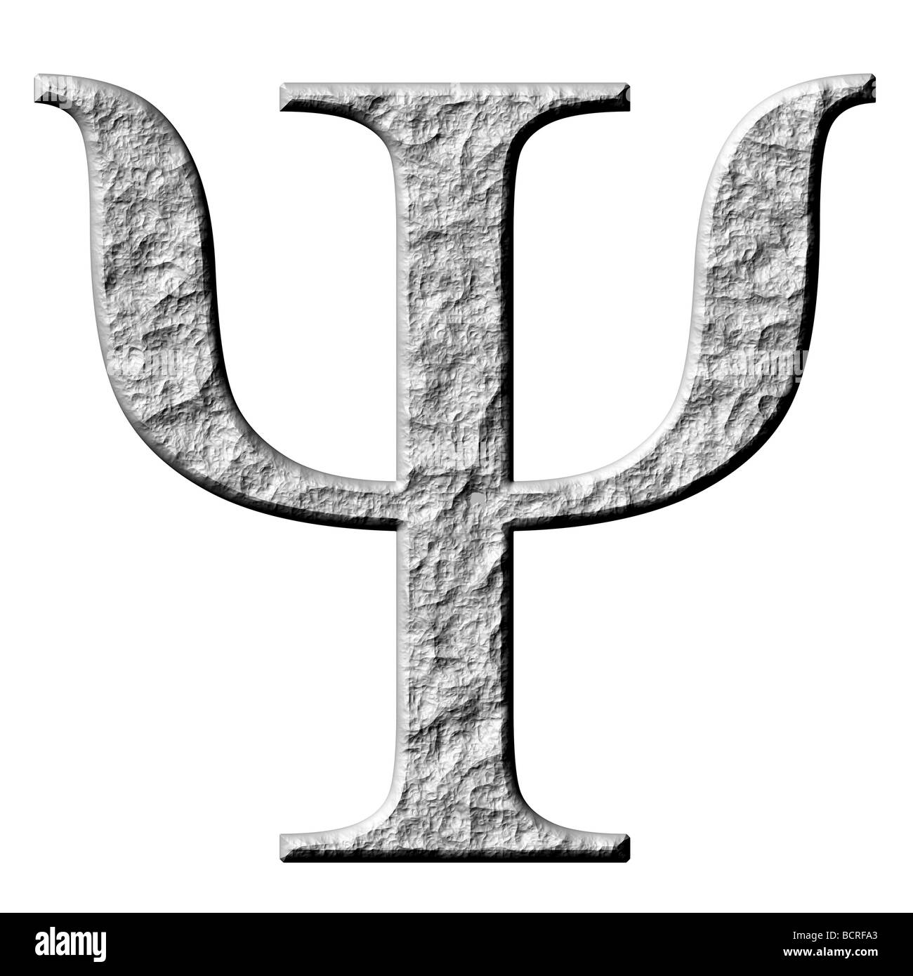 3D Stein griechischen Buchstaben Psi Stockfoto