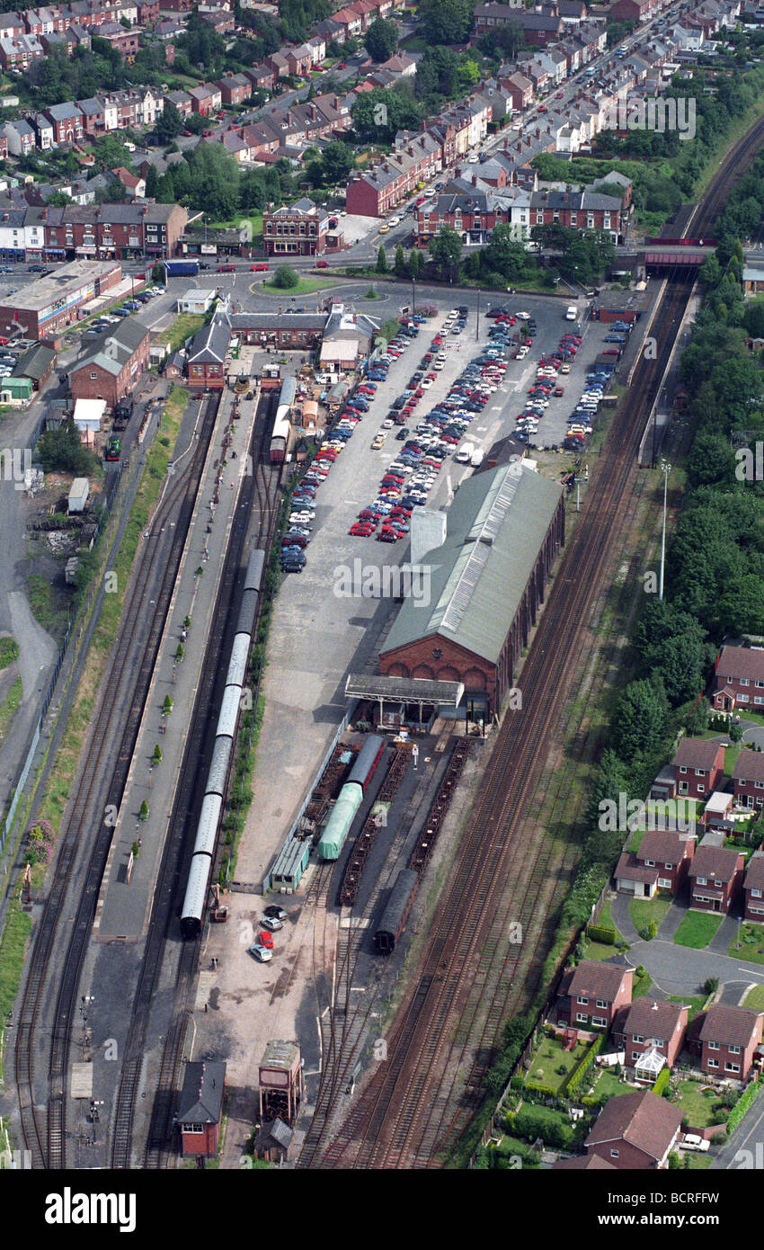 Luftaufnahme von Kidderminster Severn Valley Railway Station Stockfoto