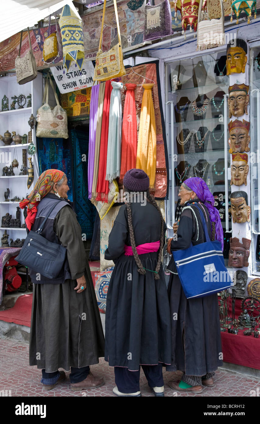 Alten Ladakhi Frauen. Leh. Ladakh. Indien Stockfoto