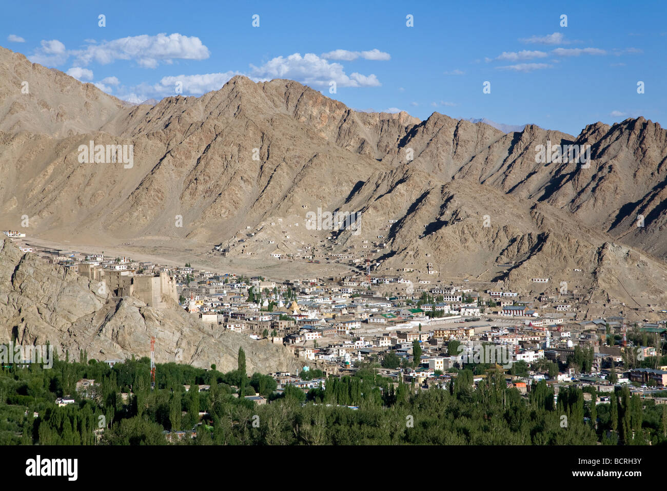 Leh. Blick vom Shanti Stupa. Ladakh. Indien Stockfoto