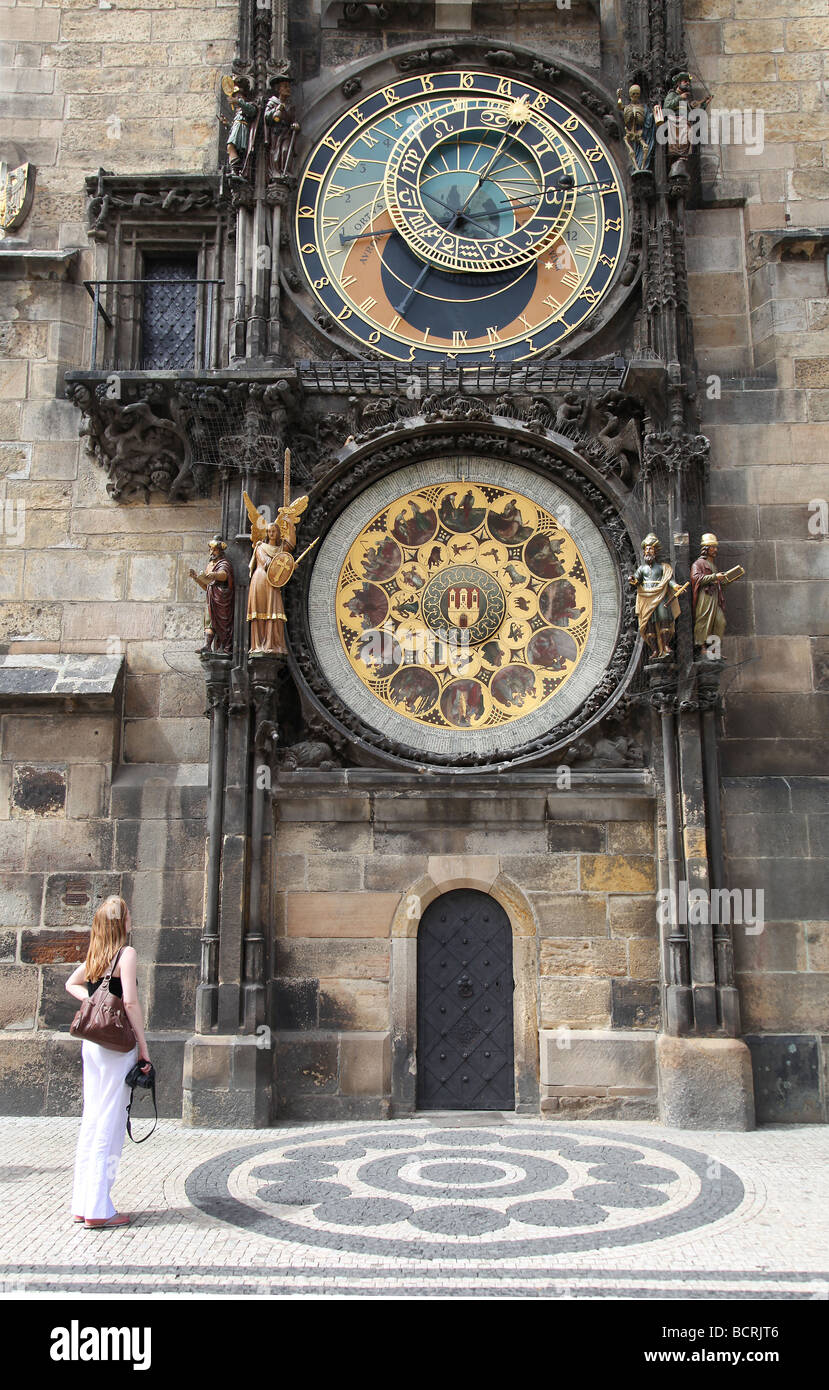 Die Astronomische Uhr in Prag Stockfoto