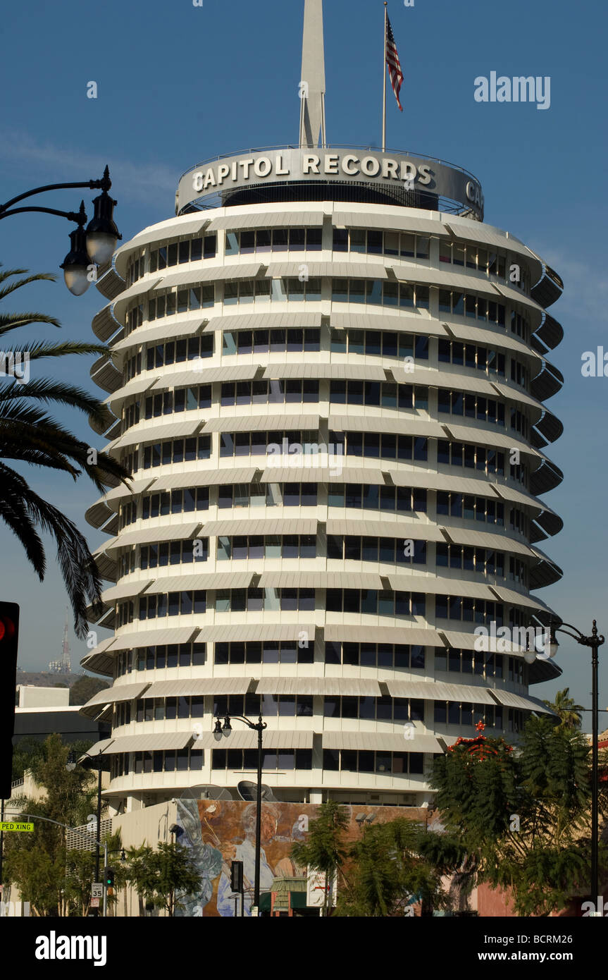 Das Capitol Records building in Hollywood CA Stockfoto