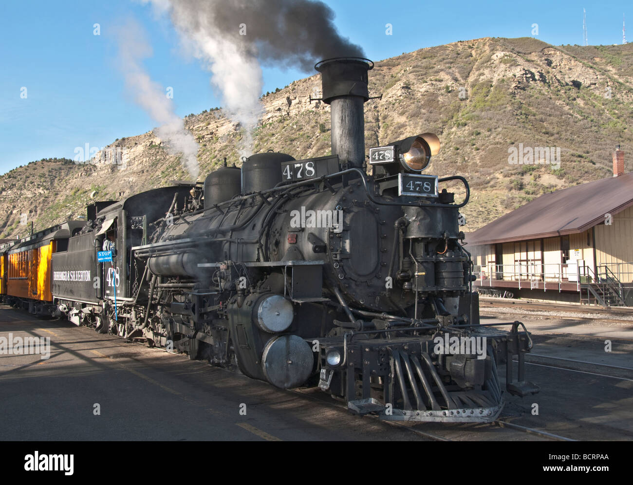 Colorado Durango The Durango Silverton Narrow Gauge Railroad Dampflok Lokomotive Stockfoto