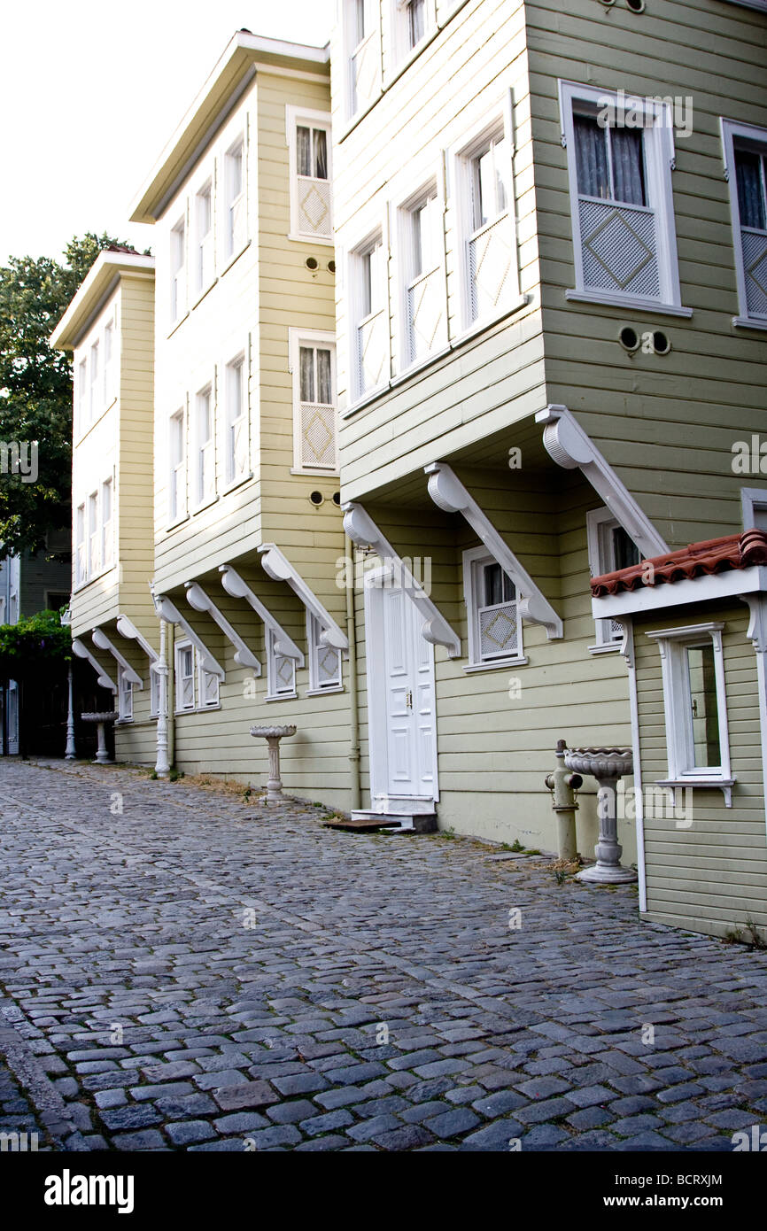 Osmanische Häuser im Stadtteil Sultanahmet, Istanbul Stockfoto