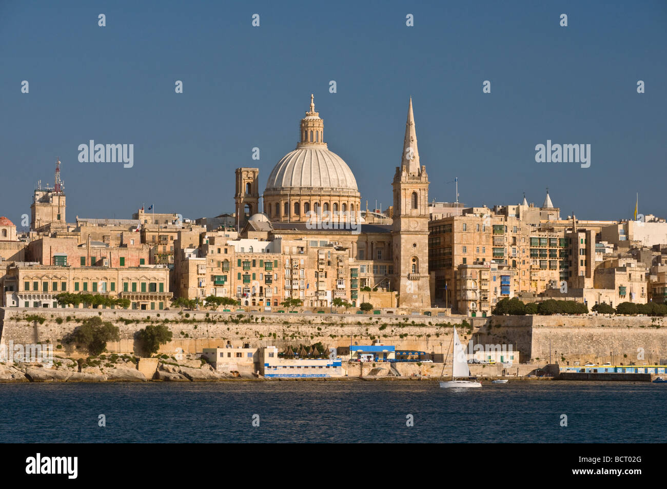 Blick auf die Stadt Valletta Malta Stockfoto