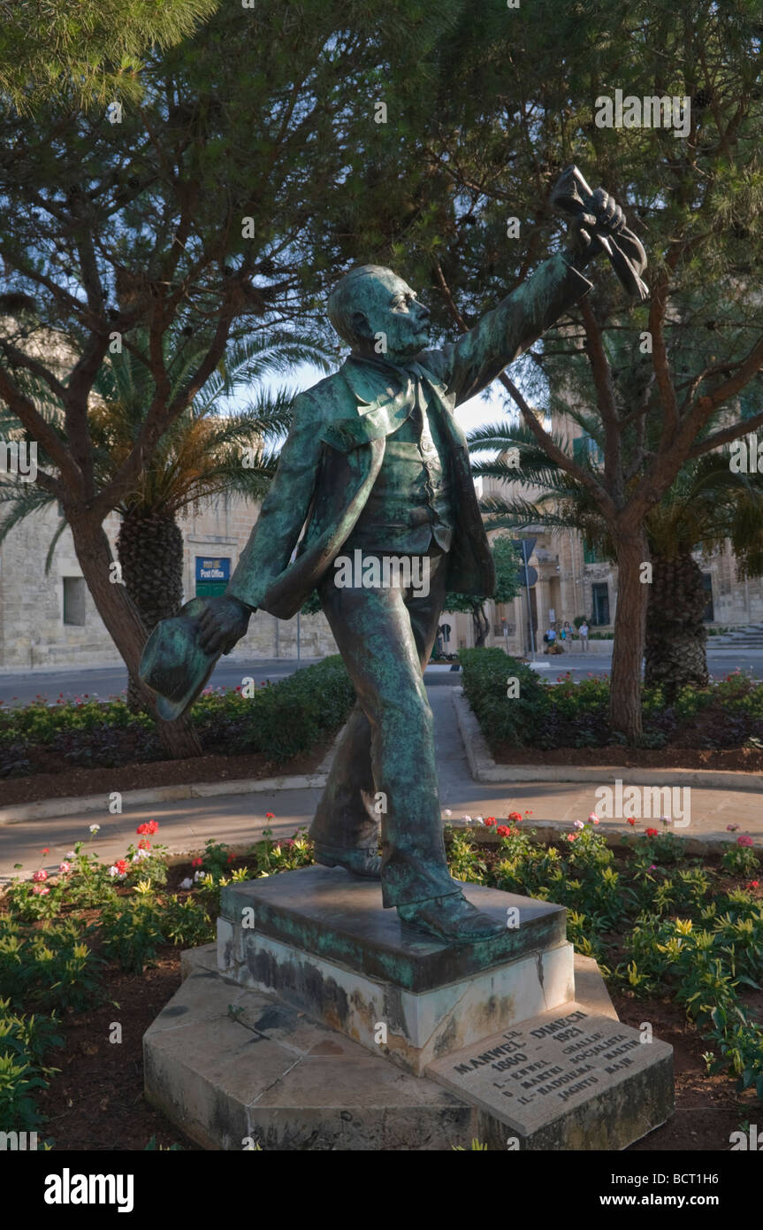 Statue von Manwel Dimech Valletta Malta Stockfoto