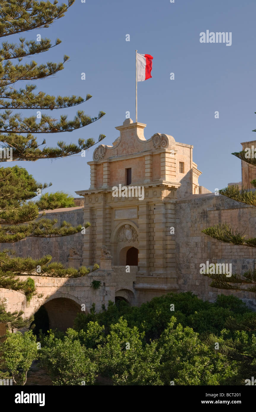 Haupttor Mdina Malta Stockfoto